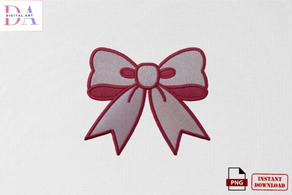 Download Pink Ribbon Bow Embroidery PNG - Bow embroidery Collection