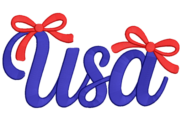 Download USA Bow Embroidery Design - Bow embroidery Collection