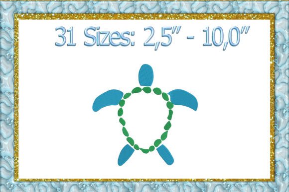 Download Turtle Monogram Frame Embroidery Design - Premium Resources