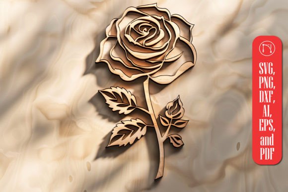Download Laser Cut Wood Flower Rose SVG Cut File - Wood Collection