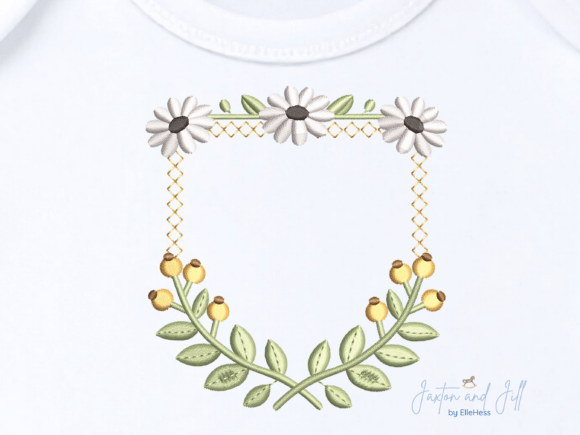 Download Daisy Monogram Frame Embroidery Design - Premium Resources