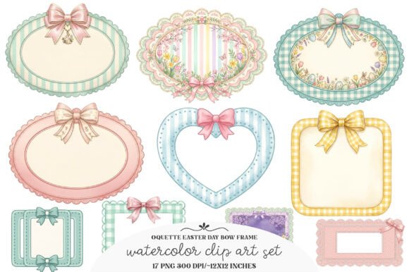 Download Coquette Easter Day Bow Frame Clipart - Day Collection
