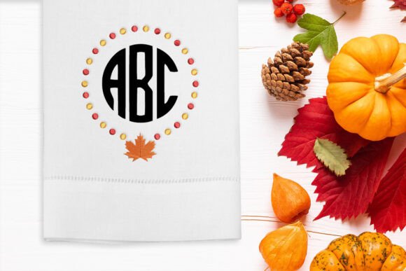 Download Leaf Round Monogram Frame Embroidery - Premium Bundle