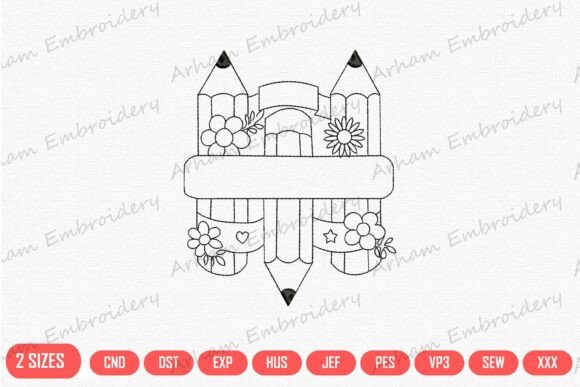 Download School Pencil Monogram Frame - Premium Bundle